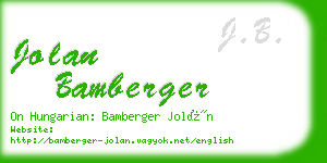 jolan bamberger business card